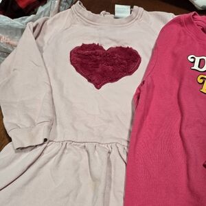 Pink Tops . One Has A Heart Design And The Other Is Long Sleve T shirt.